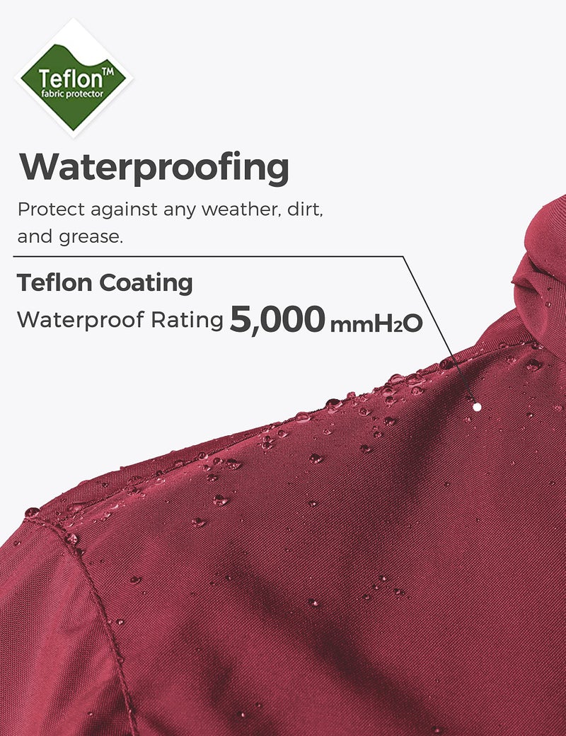 wantdo Women's Snowboarding Coat Windproof Raincoat with Removable Puffer Winter Jacket Wine Red L - Image 5